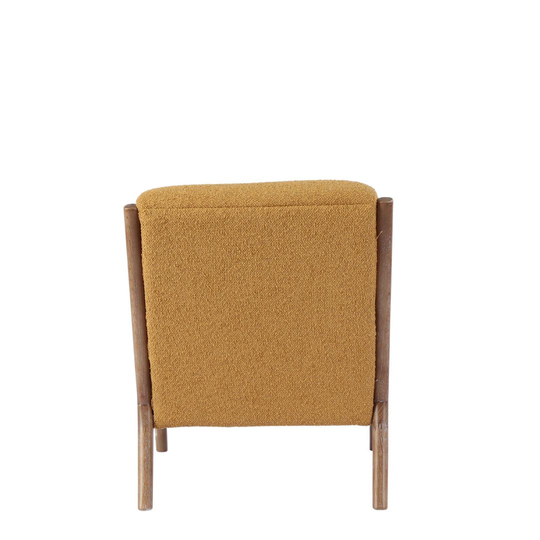 LUCA OCCASIONAL CHAIR FABRIC GOLD WITH WASHED OAK FRAME image 4
